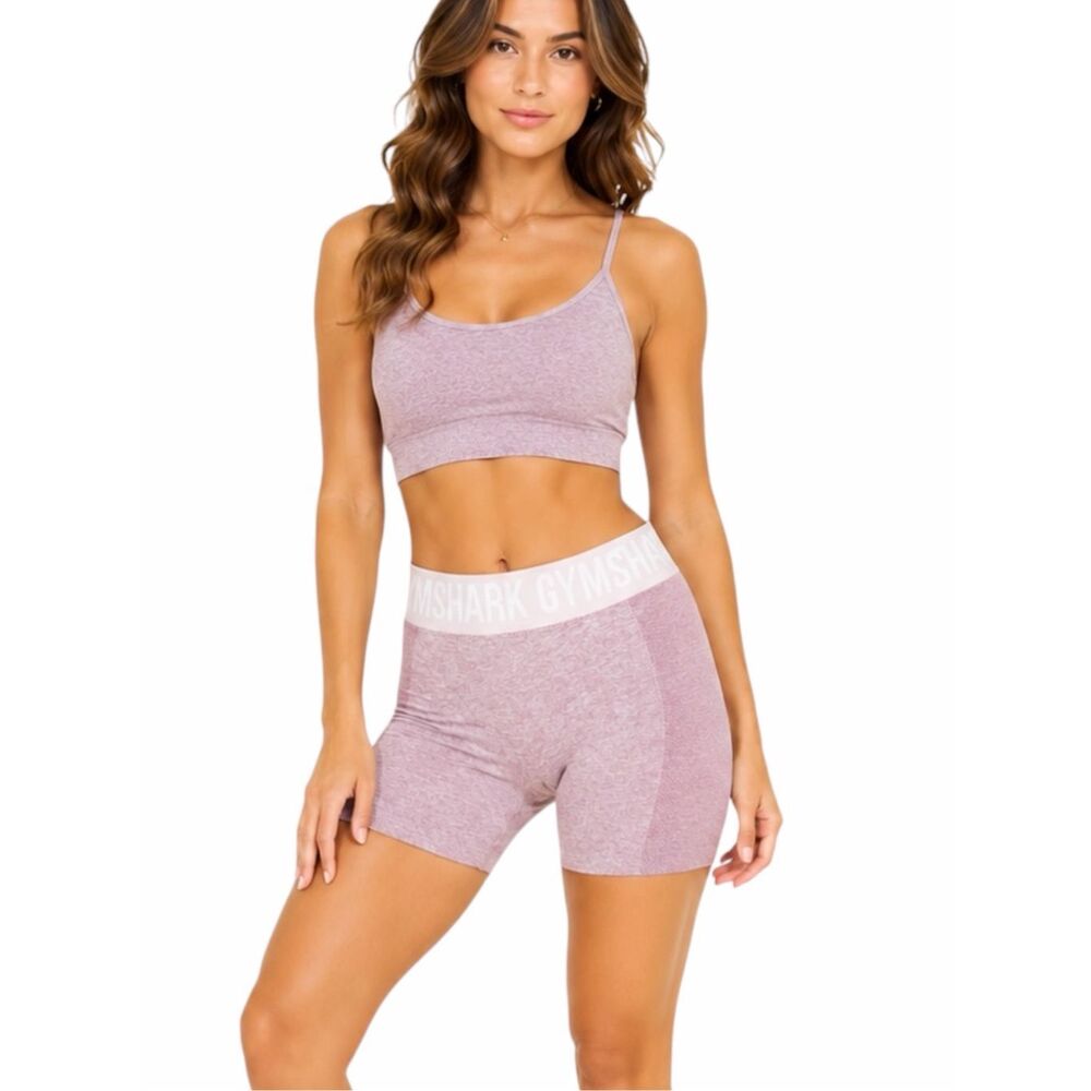 GYMSHARK Flex Seamless High Waisted Shorts Heather Purple Size Small